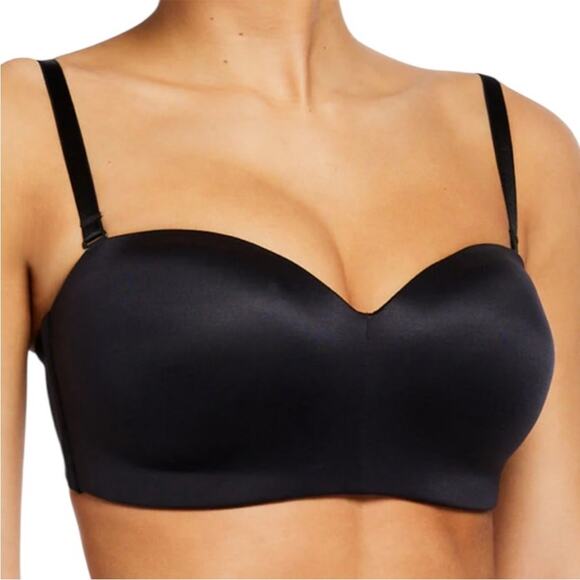 ^NWOT Wacoal 854372 Staying Power Wire Free Strapless Black Bra – 32D - Picture 1 of 5